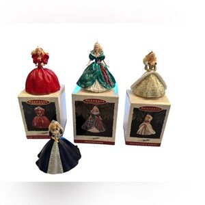 Hallmark Barbie Christmas ornament Lot 4 Keepsake HOLIDAY Collector 1993-1999
